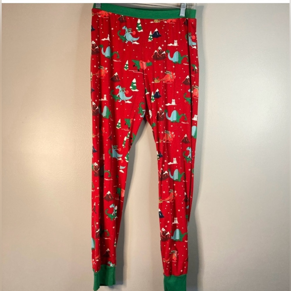Wonder Shop Women’s M
Pajama pant set
Sleepwear 
Dinosaur Holiday 
Bowling - Picture 2 of 7